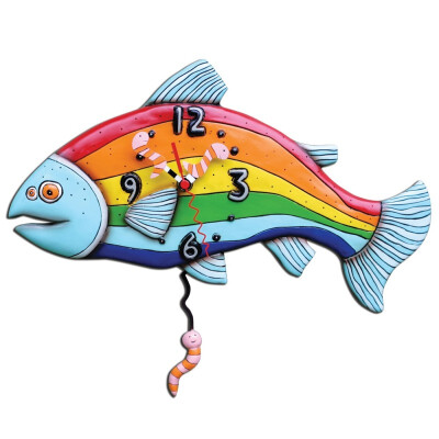 Allen Designs - Rainbow Trout Clock 彩虹鱼时钟