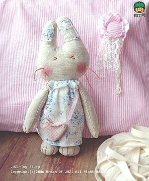 两款可爱的不织布兔子手工制作教程、手工制作小兔子图纸