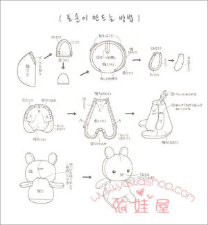 韩国ZLAY的兔子 &lt;wbr&gt;图纸和教程