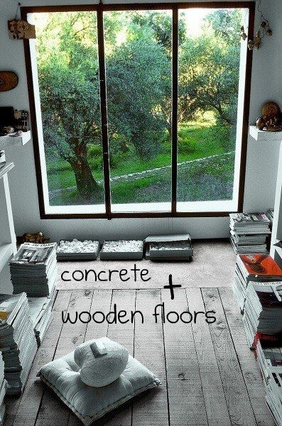 Concrete and wood floors for my house on the hill ....