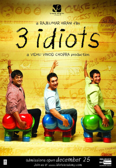 《三个傻瓜 3 idiots》励志片。。我超爱、、、