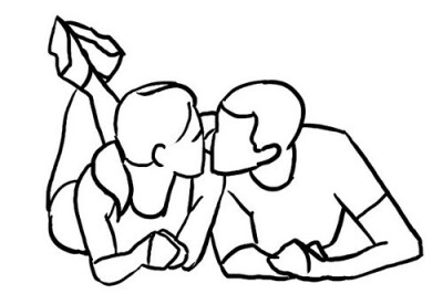 躺下来的变化姿势，不过两人更加接近。