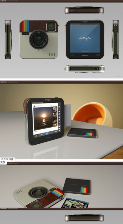 Instagram Socialmatic 有16G内存 触摸屏 并具WiFi和蓝牙 机身设计有集成的打印机以实现即拍即得