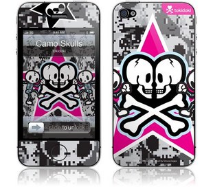 全身膜 iPhone4 4s Camo Skulls 外壳手机