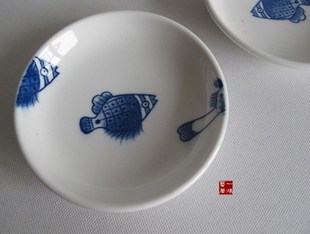 中国风鱼手绘碟子 调料碟