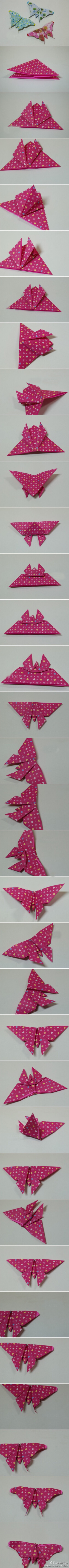 漂亮的蝴蝶折纸，有点长，慢慢看完哟~喜欢就拿走吧！！