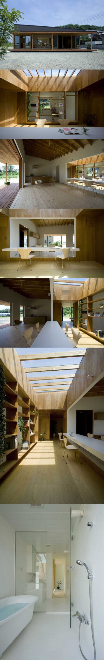 #我爱我家# 日本建筑事务所 studio synapse（mikiya ueki，saori ueki）最近设计完成了住宅项目“House in midori - ori no ie”，这座单层私人住宅位于日本群马县一处较偏远僻静的地区。巨大的采光是该住宅的一大特…