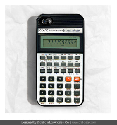 Retro Calculator iPhone Hard Case / Fits iPhone 4, 4s