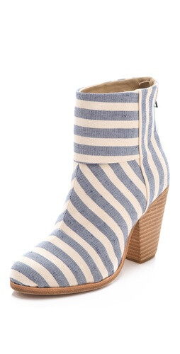 Rag &amp; Bone Classic Newbury Striped Canvas Booties