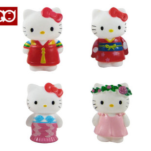 hello kitty公仔凯蒂猫kt猫套装汽车饰品摆件可爱组合套装2款4个