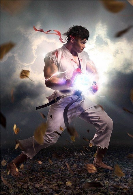 街霸第一男主角隆,真空波动拳.