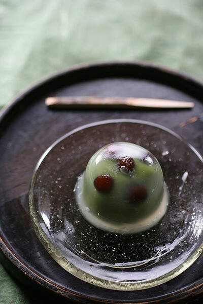 【日式小點】Mizu-manju with matcha.