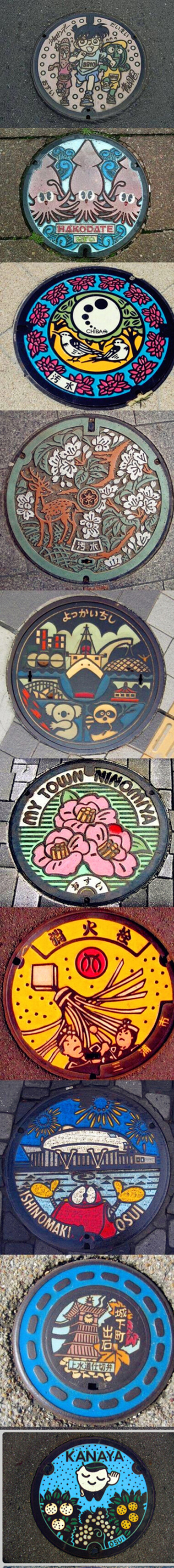 【日本井盖之旅《 Japanese Manhole Cover 》 插画艺术一】你知道属于文艺青年的终极之旅是什么吗？寻找井盖！在日本，1780个自治市里，就有95%的城市采用了设计独特的井盖。其中约一半以上都是采用植物、树木、花卉…