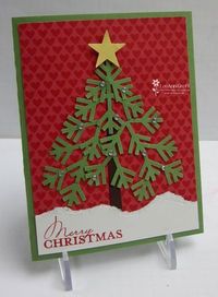 Christmas tree using StampinUp snowflake punch.