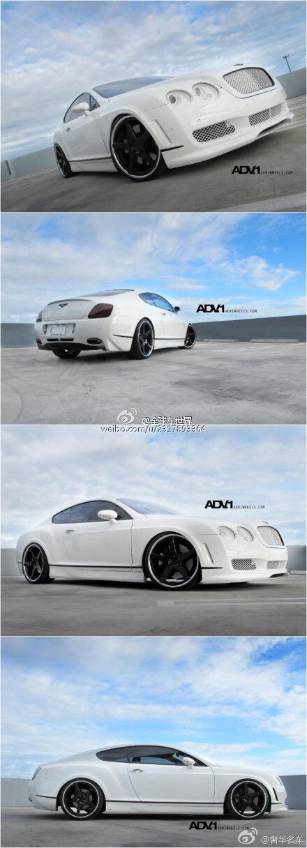 ：宾利欧陆ADV5 22x9 &amp; 22x11 Gloss Black &amp; Chrome Lip.