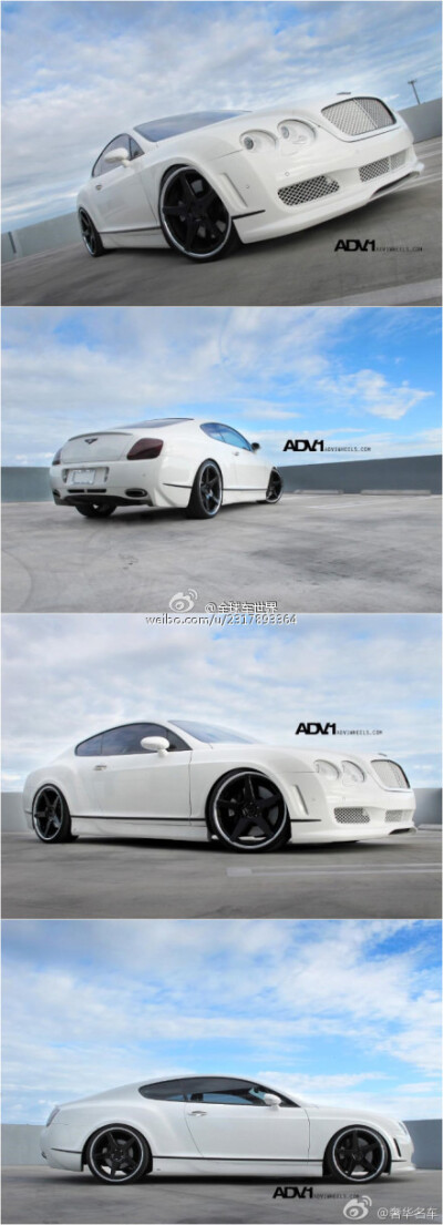 ：宾利欧陆ADV5 22x9 &amp; 22x11 Gloss Black &amp; Chrome Lip.