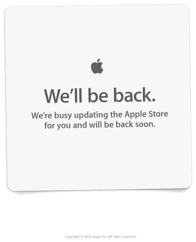 We'll be back soon。。。from apple store