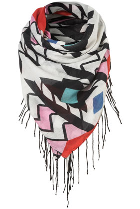 Bead Edge Triangle Scarf