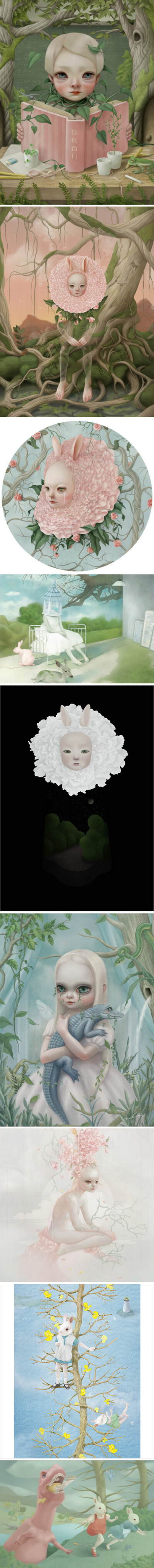 梦境之国——来自台湾艺术家Hsiao Ron Cheng（郑晓嵘）的幻想童话作品，画面元素在矛盾与对立中透露着怪诞,温柔的色调散发着些些忧郁~