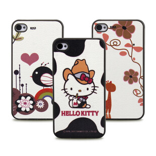 iphone4s手机壳 外壳皮质苹果保护套 hellokitty小鹿