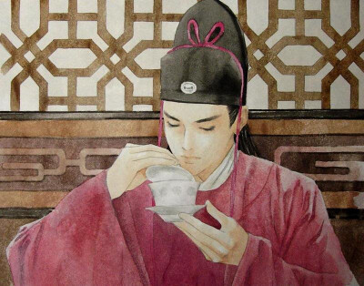 半昔人 —— 听弦断，断那三千痴缠。坠花湮，湮没一朝风涟。花若怜，落在谁的指尖。