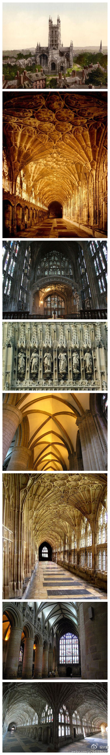 Gloucester Cathedral（格洛斯特大教堂）——英格兰。《哈利·波特》的拍摄地点，你有没有跌入这个魔法世界里