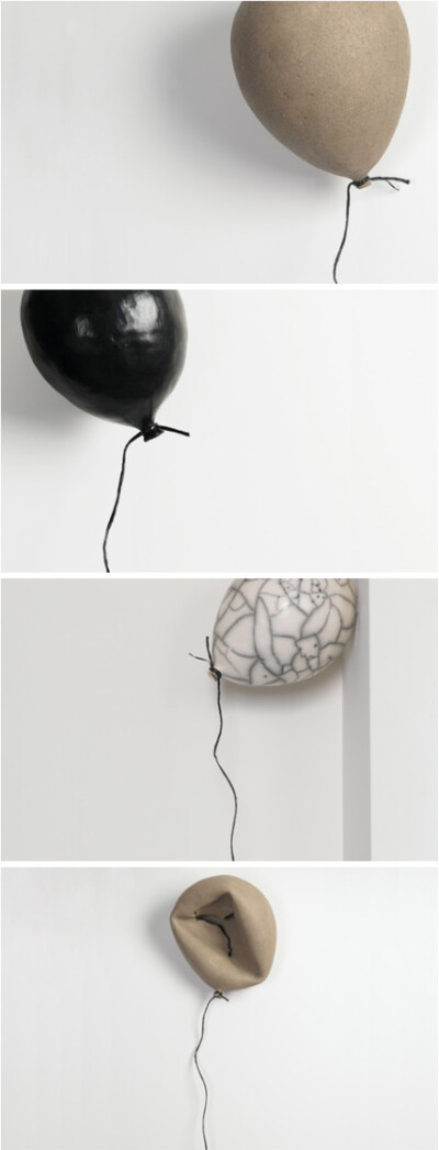 ceramic balloons by Sivan Sternbach. 陶瓷气球。