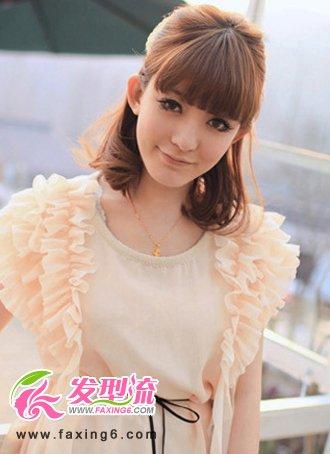 半束梨花头中长发发型