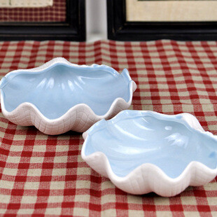 海洋风 贝壳陶瓷零食盘