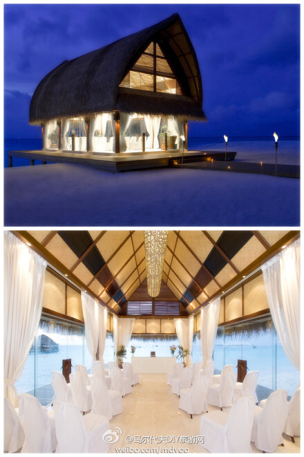 西方的教堂婚礼虽不如中式婚礼热闹，但其现场的圣洁感很特别。马尔代夫Angsana Velavaru 安莎娜 薇拉瓦鲁岛的沙滩上有一个著名的玻璃教堂，是情侣们举办西式婚礼的地方。 如果一个男人在这里向心爱的女人求婚，估计都幸福的心都融化了吧想在这里举行婚礼的举手