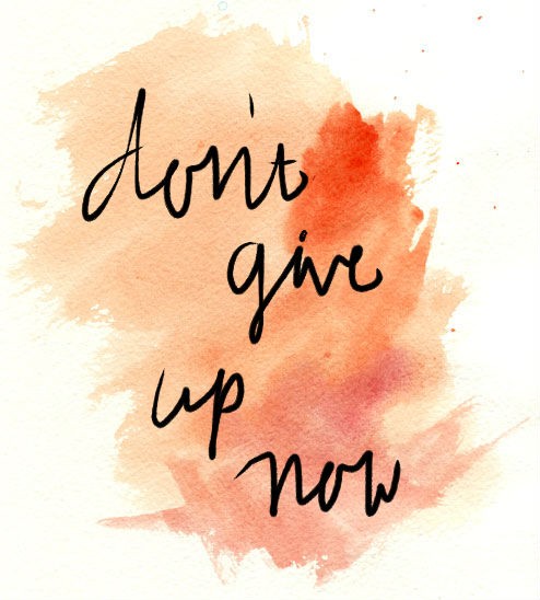 don't give up now