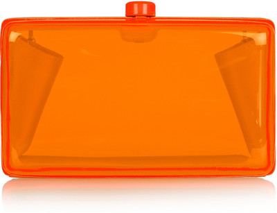 Stella McCartney Alice neon resin box clutch