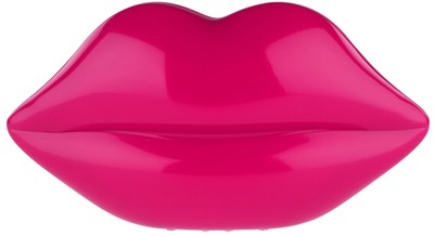 Lulu Guinness Perspex Lips Clutch Handbag, Pink