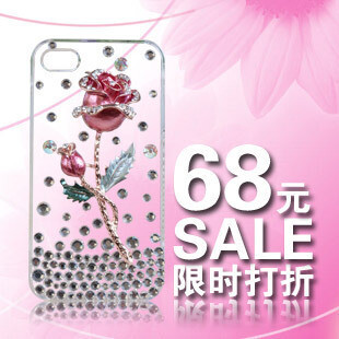 2012年 时尚 奢华 iphone4 手机壳 玫瑰花 水钻 保护套 壳