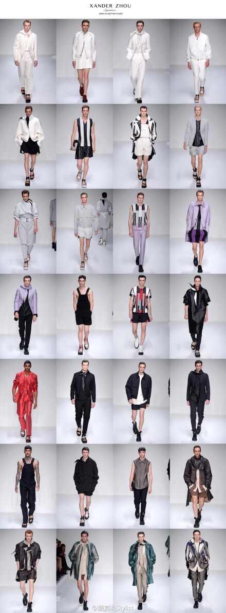 Xander Zhou Menswear Spring/Summer 2013 Collection|這次是中國(guó)男裝設(shè)計(jì)師周翔宇自2007年創(chuàng)建該品牌，至今為止第一次亮相倫敦時(shí)裝周。首次亮相是他向國(guó)際舞臺(tái)發(fā)力的一次絕好機(jī)會(huì)，從系列設(shè)計(jì)到模特Casting再到整體造型，都可謂是精彩紛呈，此次系列主題被定為FLEURDELISM