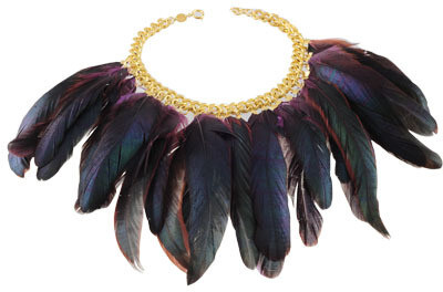 Peacock Feather Bib Necklace