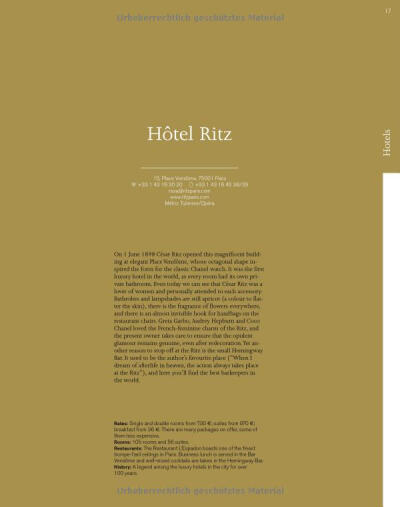 巴黎的奢華酒店: HOTEL RITZ