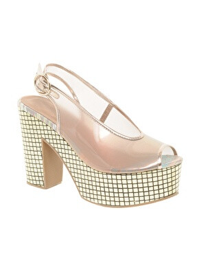 Image 1 of ASOS HALO Platform High Sandals With Peep Toe