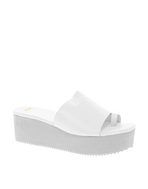 Image 1 of ASOS VIDEO Leather Flatform Shoes with Toe Loop