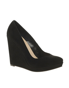 Image 1 of?Dune Alter Black Suede Pointed Wedges