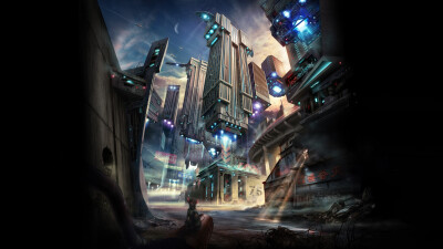 cityscapes futuristic buildings fantasy art spaceships science fiction vehicles cities