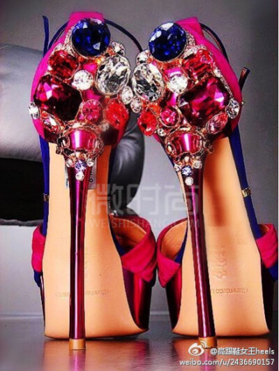 彩色宝石高跟鞋，这也太奢侈了吧！出门想不被打劫都难