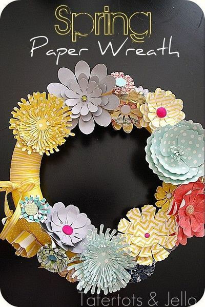 Spring paper wreath