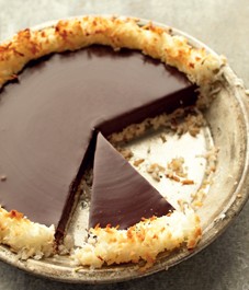 Martha Stewart's crisp coconut and chocolate pie--only 4 ingredients!