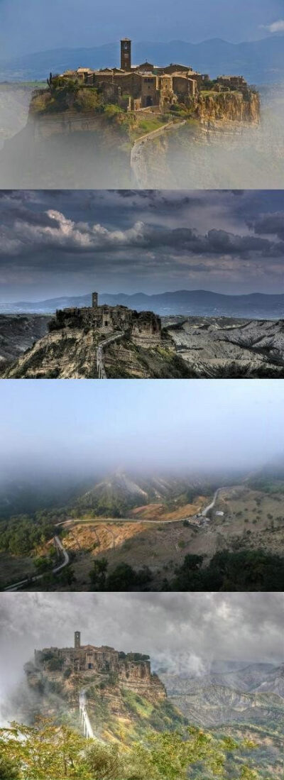 天空之城： 此城曾荒废了几百年被当地人称之为鬼城；直至意大利政府兴建了一条与此城连接的通道，旅游人士才可与此城接触。曾有一位日本小说家到此一游后，并以此作题材，创造了漫画小说中的“天空之城”，如在大雾…