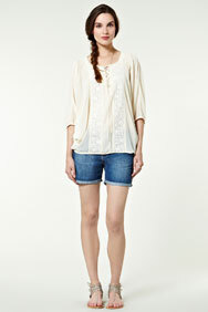 lace insert tie front tunic