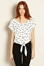 flamingo tie front t-shirt