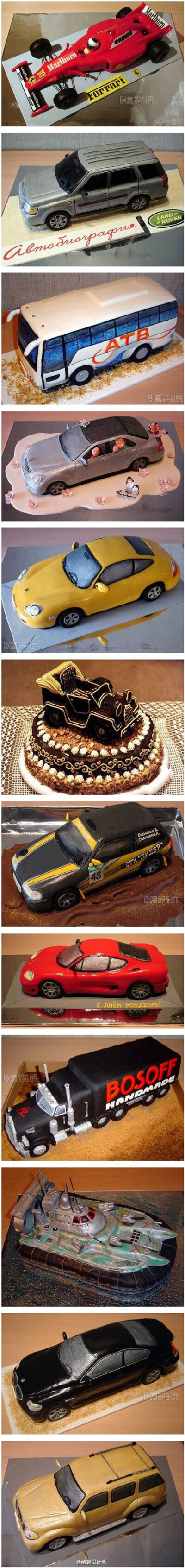 看到这些逼真的汽车蛋糕，你舍得吃么？