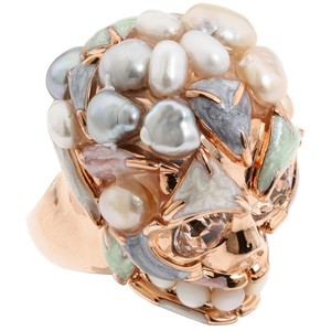 Alexander McQueen Pearl Skull Ring