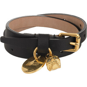 Alexander McQueen Skull charm leather wrap bracelet